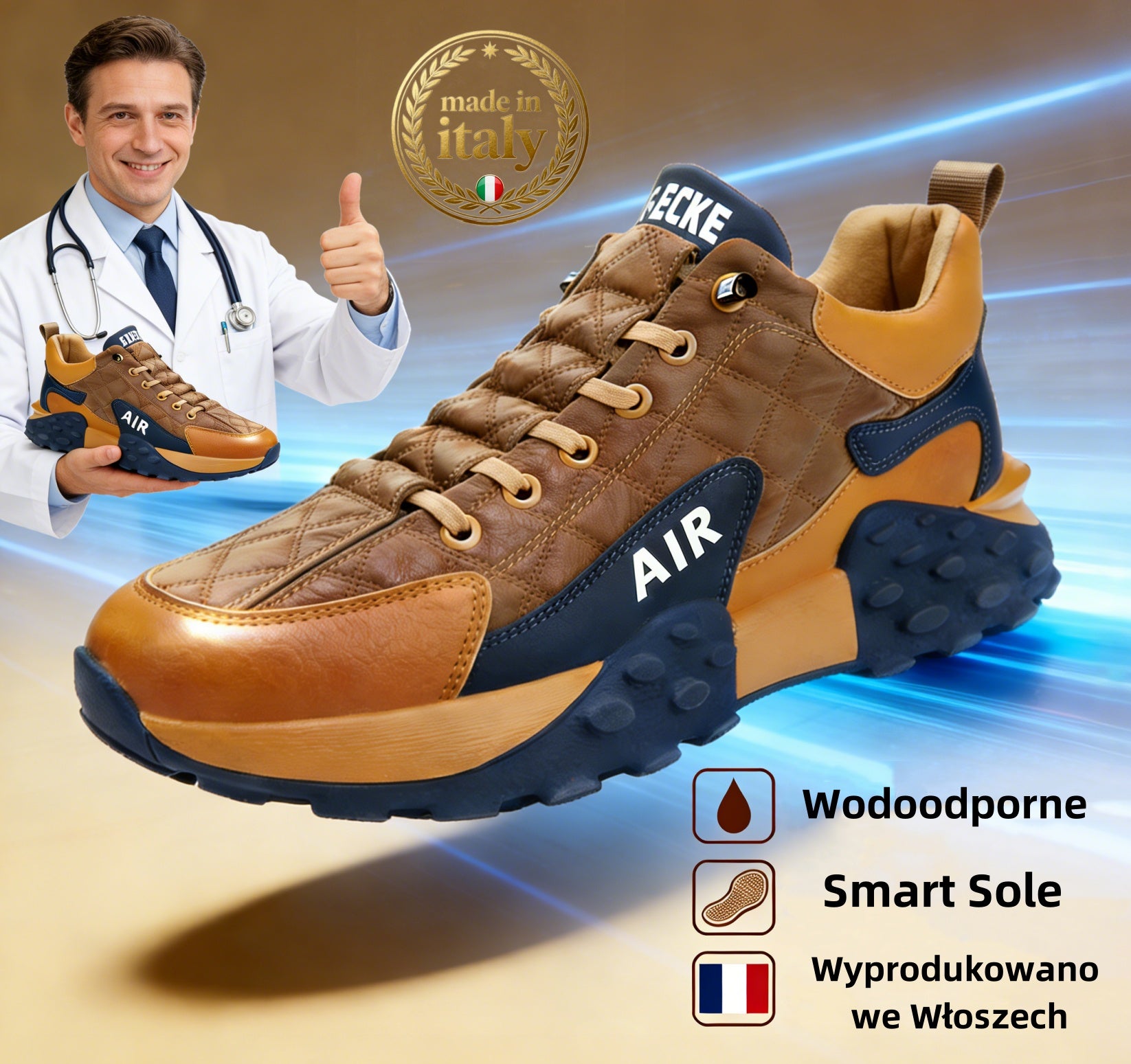 flemat® | Buty ortopedyczne ze skóry naturalnej zapewniają wyjątkowy komfort dzięki ergonomicznemu wsparciu łuku stopy i antypoślizgowej podeszwie!