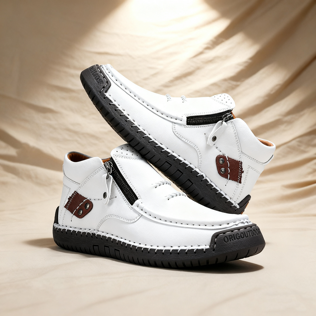 (⏰ Oferta ograniczona czasowo – 50% zniżki) – Ręcznie robione, najwyższej jakości skórzane buty męskie wsuwane – szeroki nosek, wsparcie łuku stopy, wodoodporność, antypoślizgowa podeszwa (nadaje się do noszenia na co dzień, w podróży i na świeżym powietr