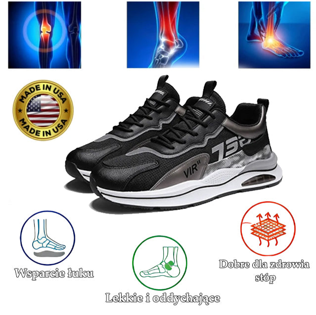 Buty sportowe flemat® | Szerokie noski redukują nacisk na stopę i zapewniają całodzienny komfort.