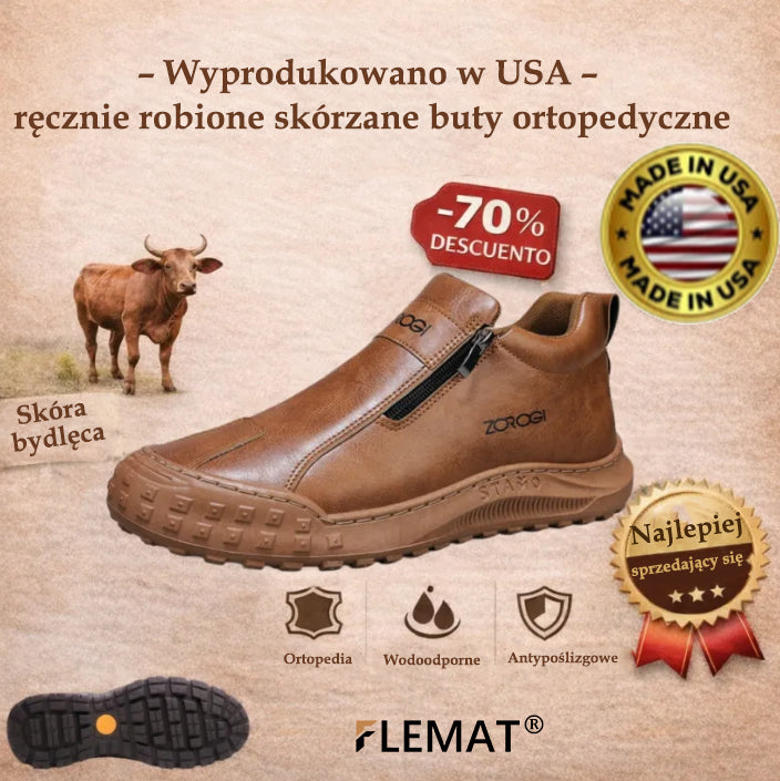 🐂 Ortopedyczne buty z włoskiej skóry, szyte ręcznie, z podparciem łuku stopy ✅ Miękkie i wygodne, zapewniające natychmiastowy komfort.