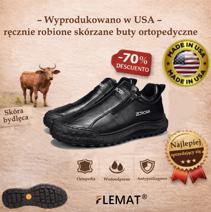 🐂 Ortopedyczne buty z włoskiej skóry, szyte ręcznie, z podparciem łuku stopy ✅ Miękkie i wygodne, zapewniające natychmiastowy komfort.