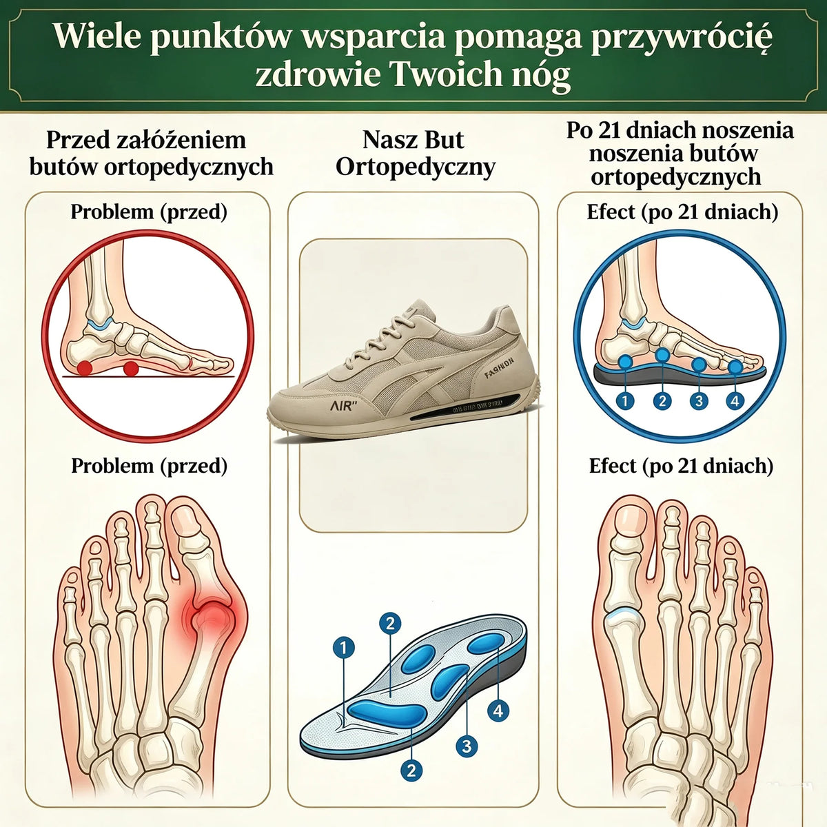 ⏰Promocja 50% zniżki | Nowość na rynku, połowa ceny przez ograniczony czas. Ergonomiczna konstrukcja, doskonała amortyzacja i korekcja chodu.