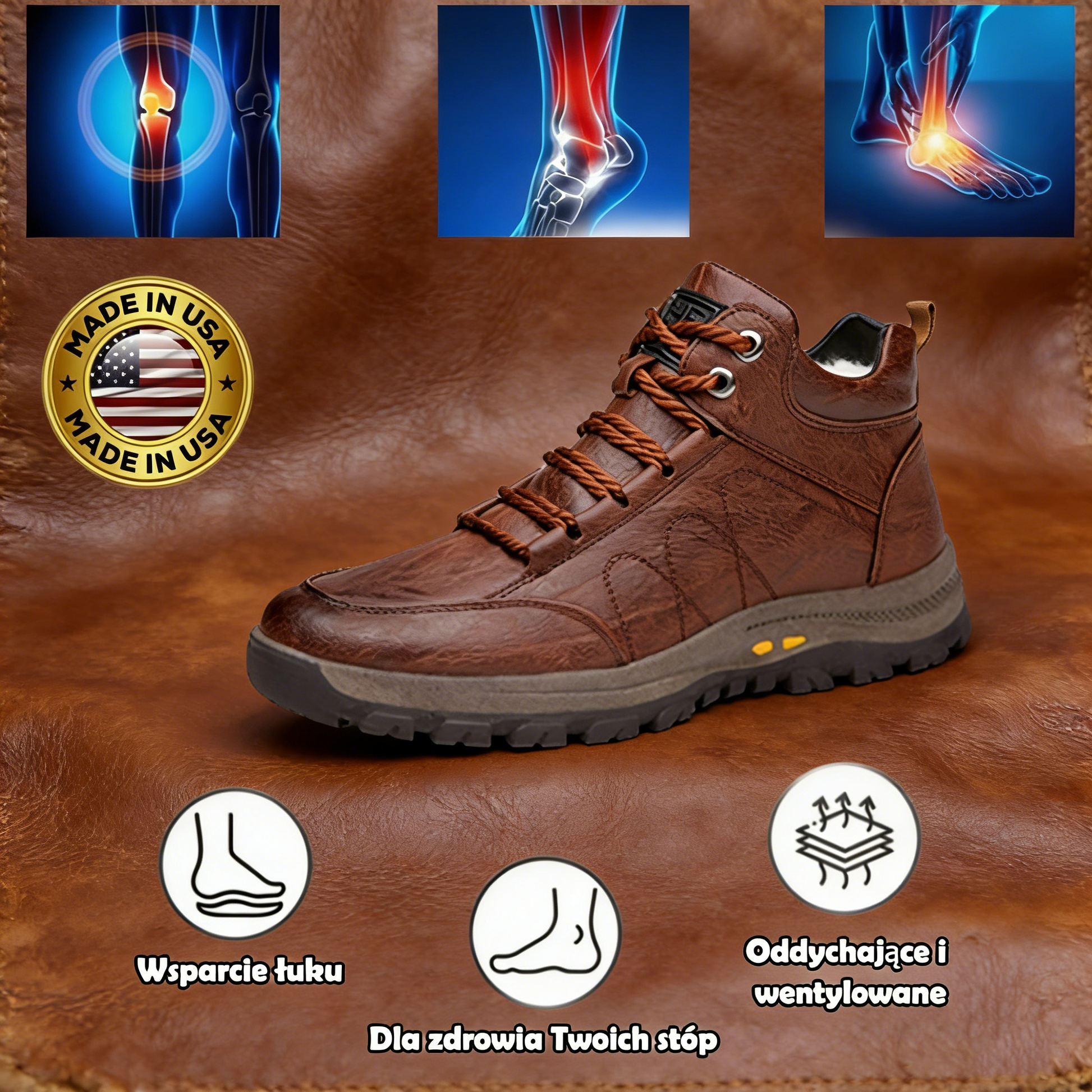 Buty ortopedyczne flemat® | 🔥Ergonomicznie zaprojektowane skórzane buty, które są antypoślizgowe, wodoodporne, ✅łagodzą ból i zapewniają wygodę bez zmęczenia.