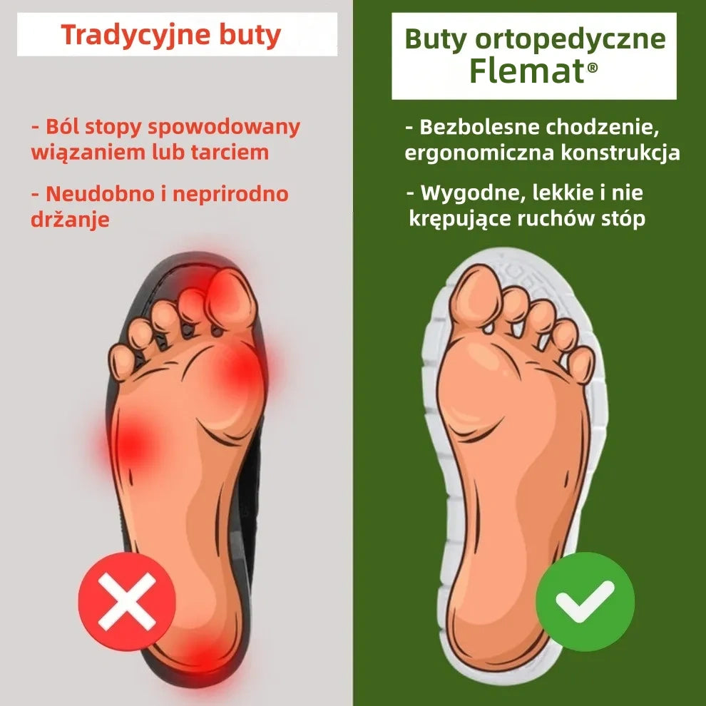 Buty ortopedyczne flemat® | 🔥Ergonomicznie zaprojektowane skórzane buty, które są antypoślizgowe, wodoodporne, ✅łagodzą ból i zapewniają wygodę bez zmęczenia.