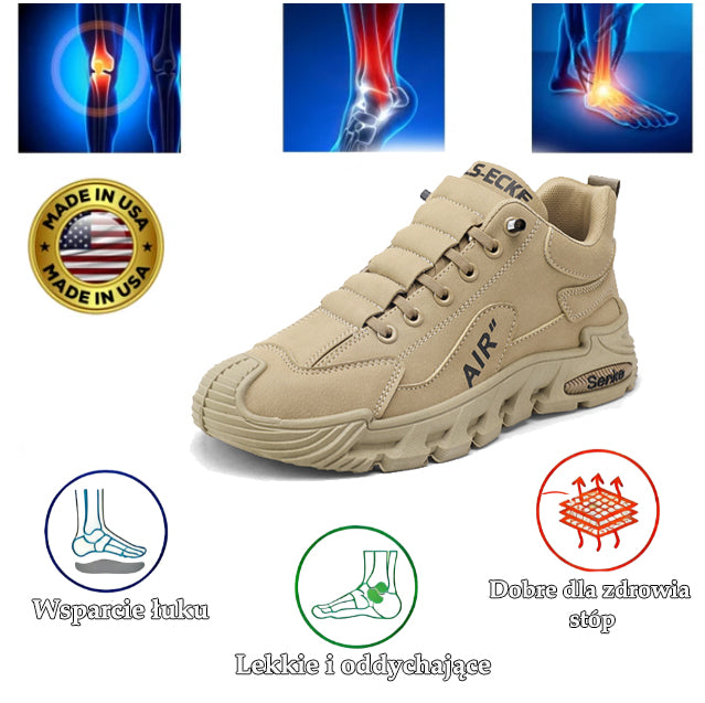 Buty ortopedyczne flemat ® | Ergonomiczne buty trekkingowe - ✅️Korekta postawy podczas chodzenia - Wodoodporne i antypoślizgowe 👞Wyselekcjonowana włoska skóra