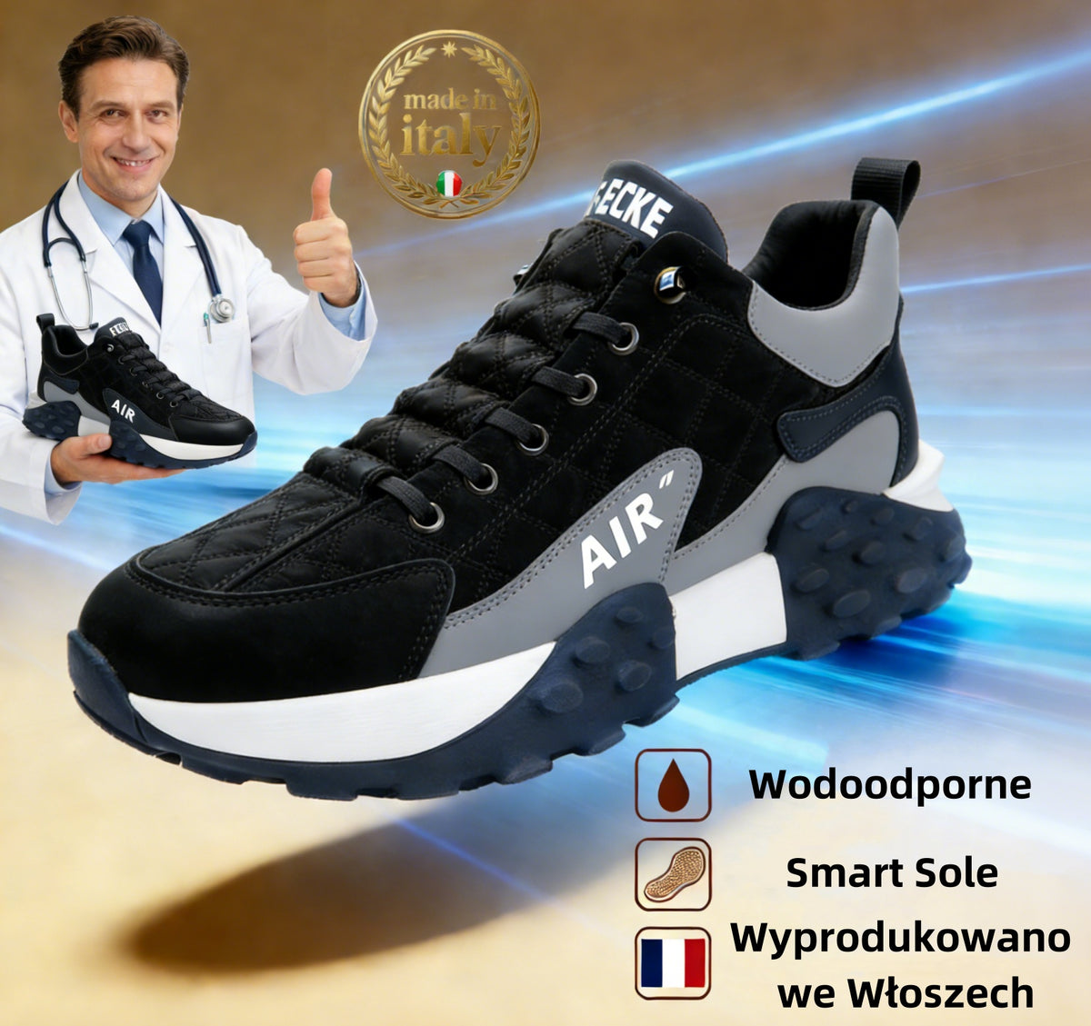 flemat® | Buty ortopedyczne ze skóry naturalnej zapewniają wyjątkowy komfort dzięki ergonomicznemu wsparciu łuku stopy i antypoślizgowej podeszwie!