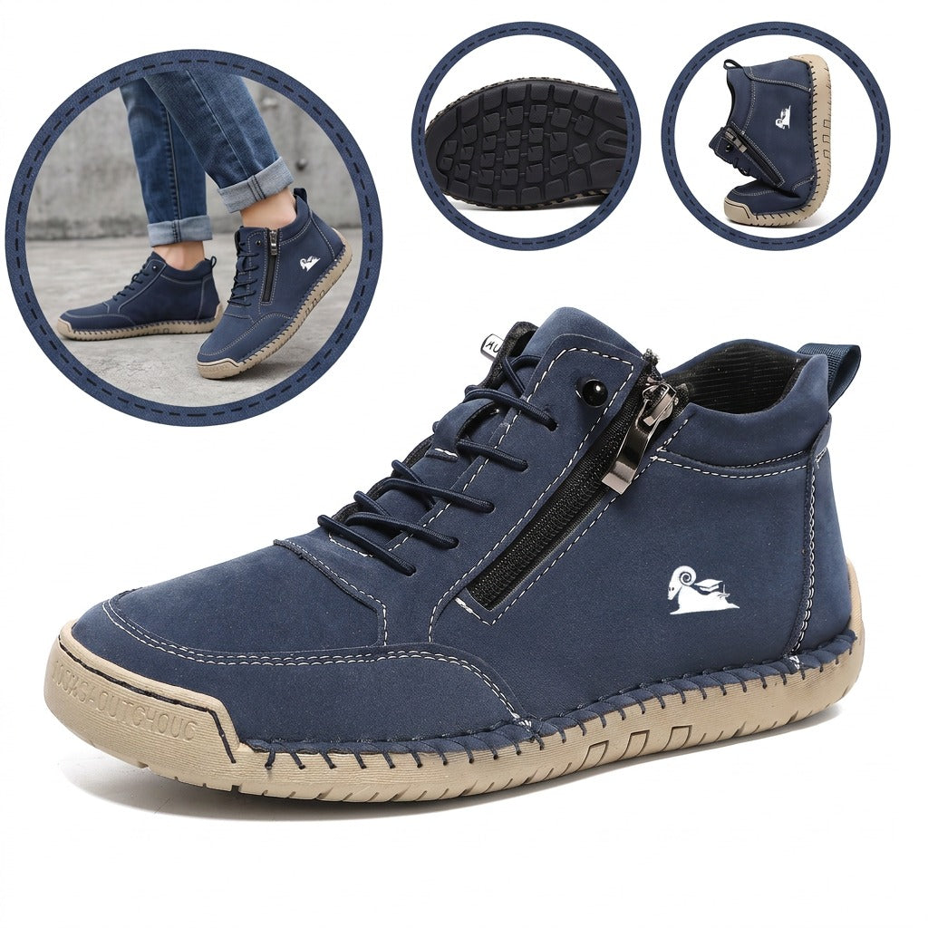 Ergonomiczne buty ortopedyczne ze skóry — wykonane z najwyższej jakości włoskiej skóry bydlęcej, z podparciem łuku stopy, które pomaga złagodzić ból stóp