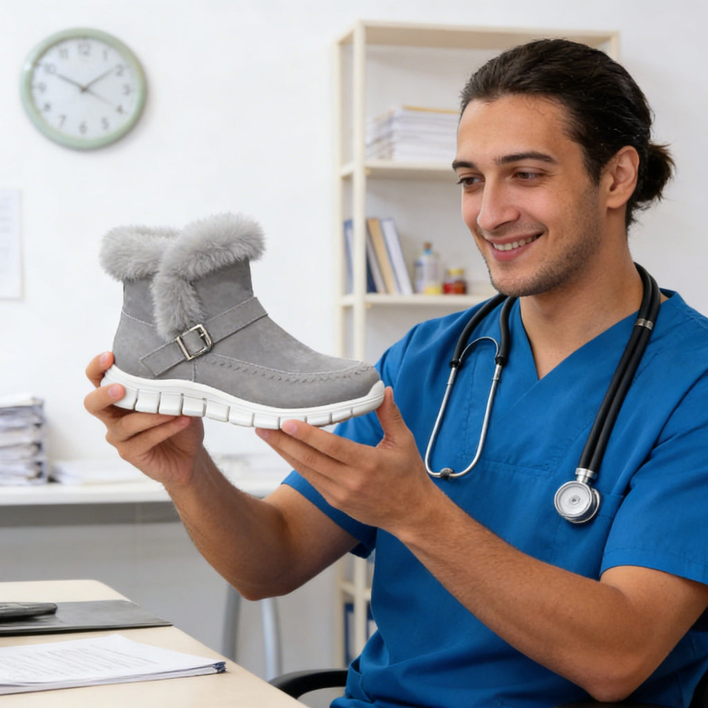 flemat® - Ergonomicznie ukształtowane zimowe buty ortopedyczne łagodzące ból stóp, kolan i pleców - Damskie