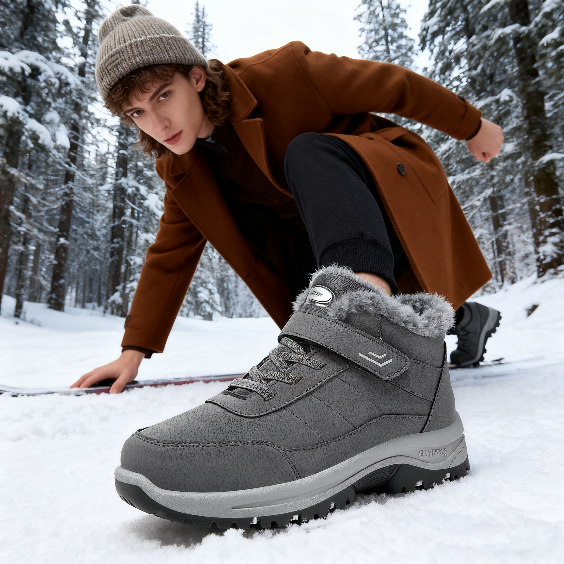 🔥Czarny Piątek: 50% zniżki!⏰ - Zimowe buty ortopedyczne flemat®, 👞 Antypoślizgowe i ciepłe - Wygodny krój - Ergonomiczny kształt. (Unisex)