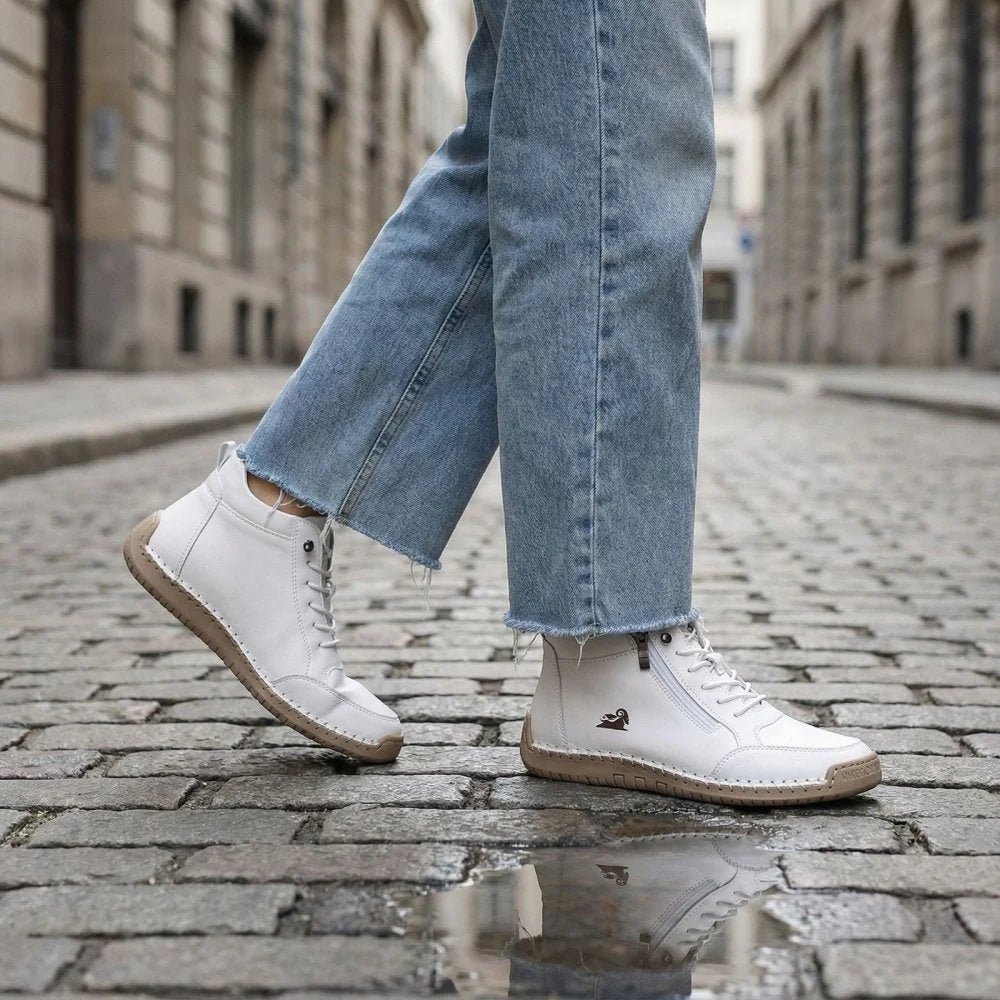 Ergonomiczne buty ortopedyczne ze skóry — wykonane z najwyższej jakości włoskiej skóry bydlęcej, z podparciem łuku stopy, które pomaga złagodzić ból stóp