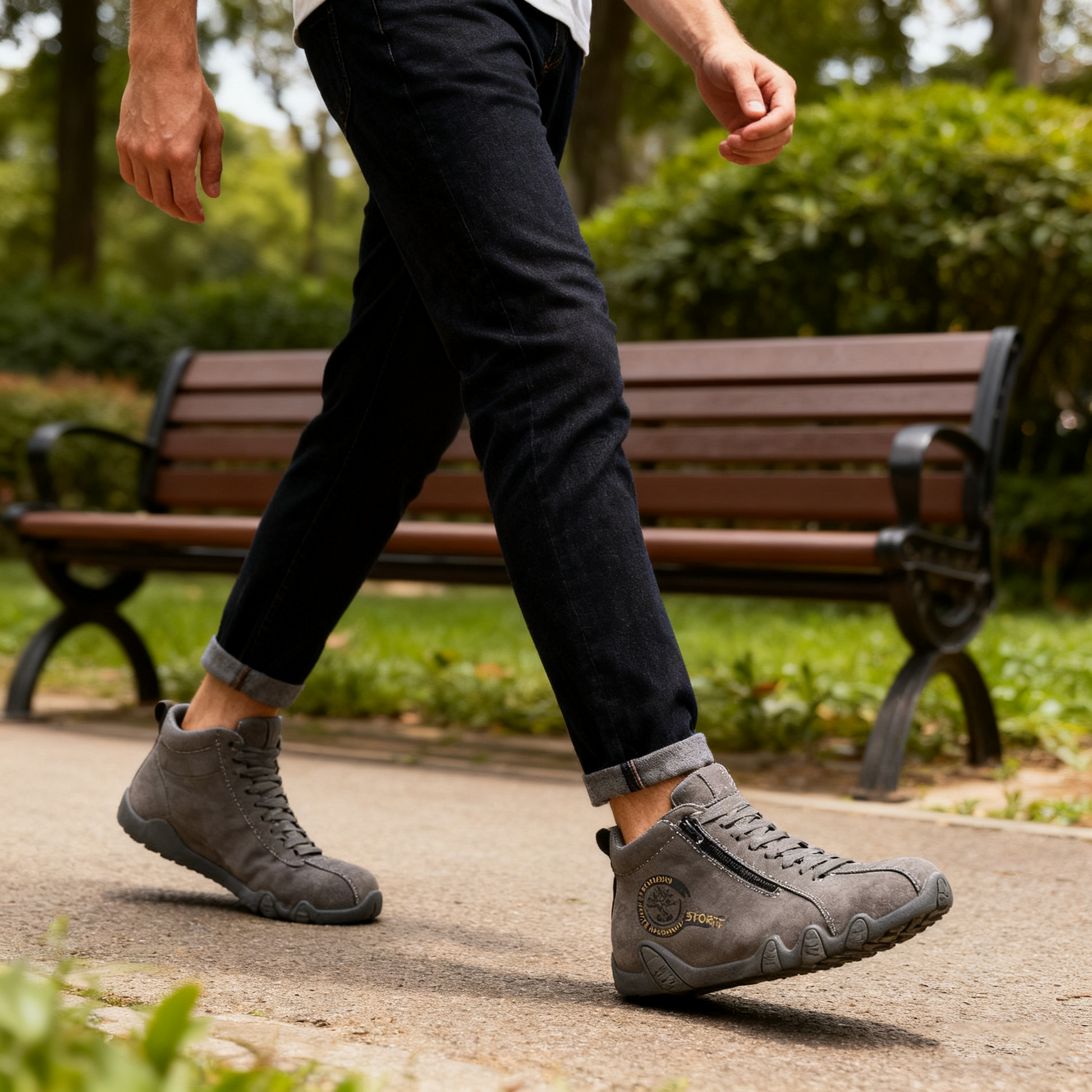 flemat® | Wygodne skórzane buty z podparciem łuku stopy, zapinane na zamek, antypoślizgowe i wodoodporne.