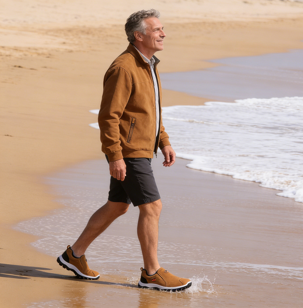 Buty ortopedyczne |  flemat®Luksusowe, ergonomiczne buty ortopedyczne z włoskiego zamszu zapewniające miękkość i wygodę (pożegnaj ból stóp)