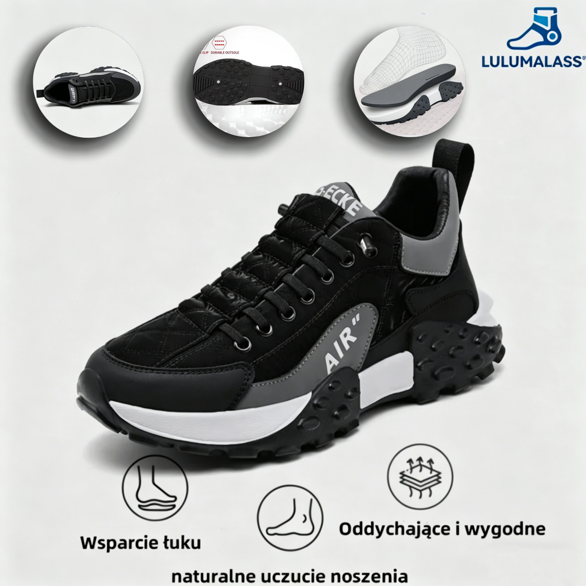 (🔥60% zniżki dzisiaj - nie przegap!) LULUMALASS® - Męskie buty ortopedyczne z amortyzacją ✅ Pożegnaj ból stóp i ciesz się całodziennym komfortem!