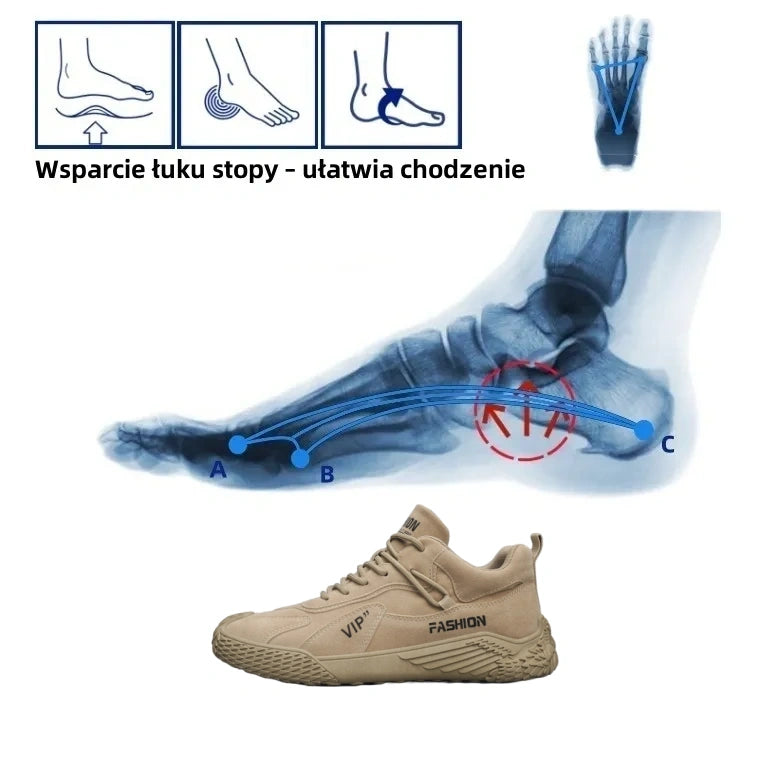 [🎁Dzisiaj 60% zniżki - Nie przegap tego] Ergonomicznie zaprojektowane buty ortopedyczne - konstrukcja z podparciem łuku stopy 👞 Pozbądź się dyskomfortu związanego z chodzeniem