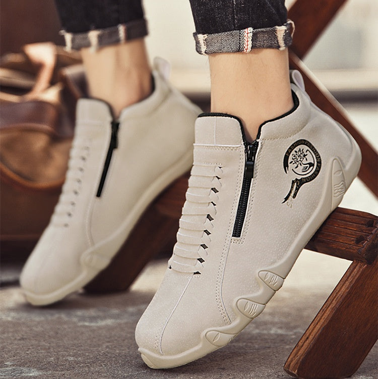 🔥50% zniżki – Nie przegap! ⬛ Męskie buty casualowe, wykonane z prawdziwej skóry bydlęcej 🐂 szyte ręcznie – ciepłe i wygodne ✅ idealne na komfortowe chodzenie przez cały dzień.