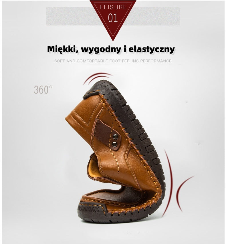 [Ograniczony czas: 50% zniżki i bezpłatne skarpety z wysokiej jakości bawełny] Stylowe, miękkie i wygodne skórzane buty (wsparcie łuku ułatwia chodzenie)
