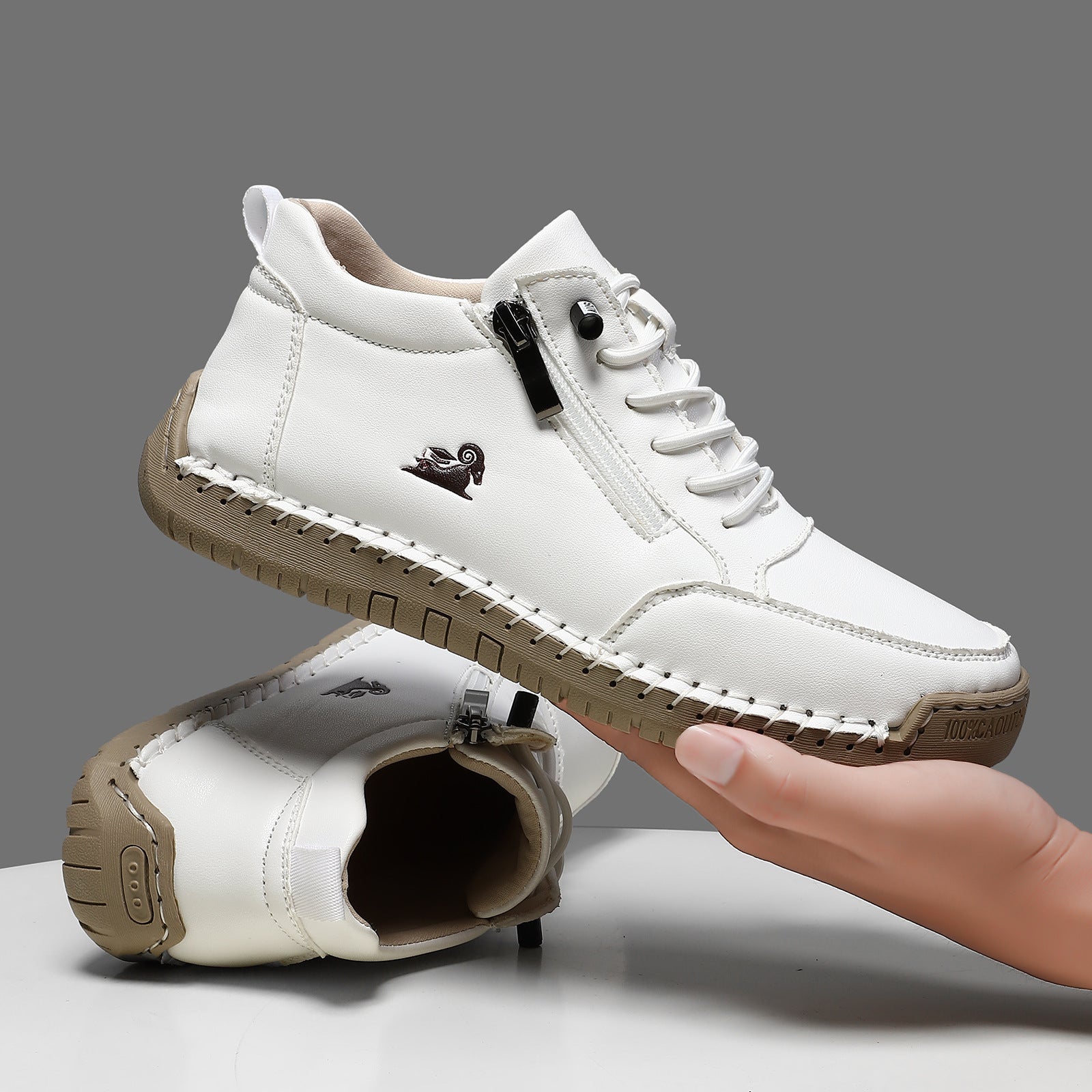 flemat® | Wysokie, skórzane buty ortopedyczne z ergonomicznym podparciem łuku stopy i antypoślizgową podeszwą zapewniają wyjątkowy komfort!