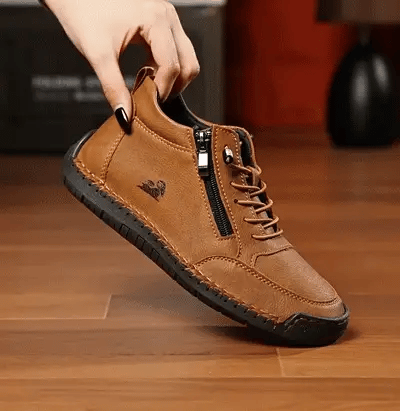 Ergonomiczne buty ortopedyczne ze skóry — wykonane z najwyższej jakości włoskiej skóry bydlęcej, z podparciem łuku stopy, które pomaga złagodzić ból stóp