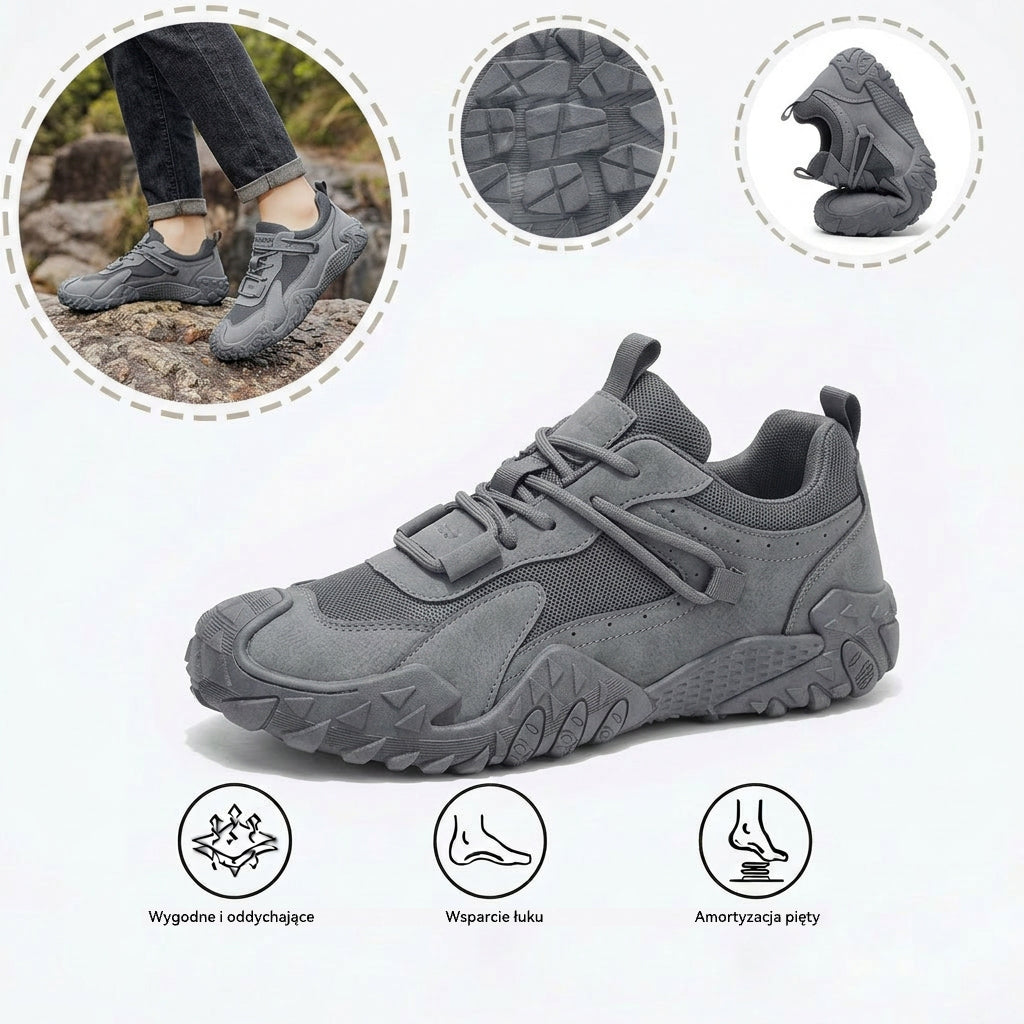 Ortopedyczne buty trekkingowe — z podparciem łuku stopy dla wygody podczas chodzenia