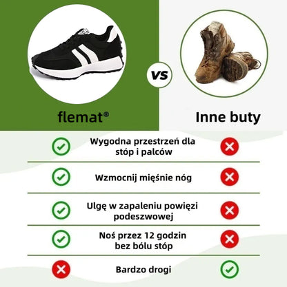 Buty codzienne flemat® | Z szerokim noskiem, który zmniejsza nacisk na stopy.