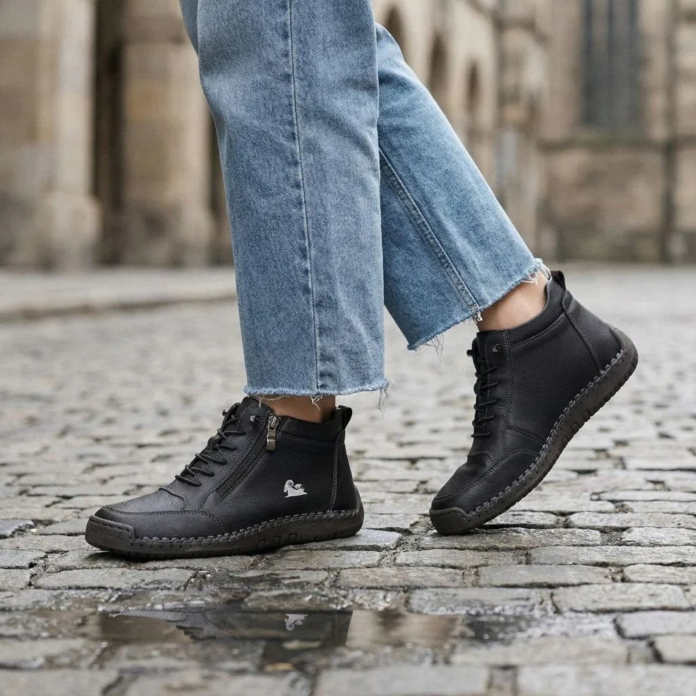 Ergonomiczne buty ortopedyczne ze skóry — wykonane z najwyższej jakości włoskiej skóry bydlęcej, z podparciem łuku stopy, które pomaga złagodzić ból stóp