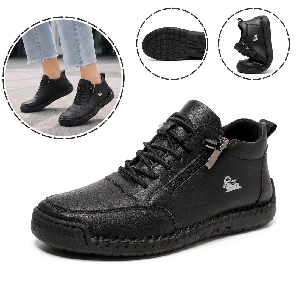 Ergonomiczne buty ortopedyczne ze skóry — wykonane z najwyższej jakości włoskiej skóry bydlęcej, z podparciem łuku stopy, które pomaga złagodzić ból stóp