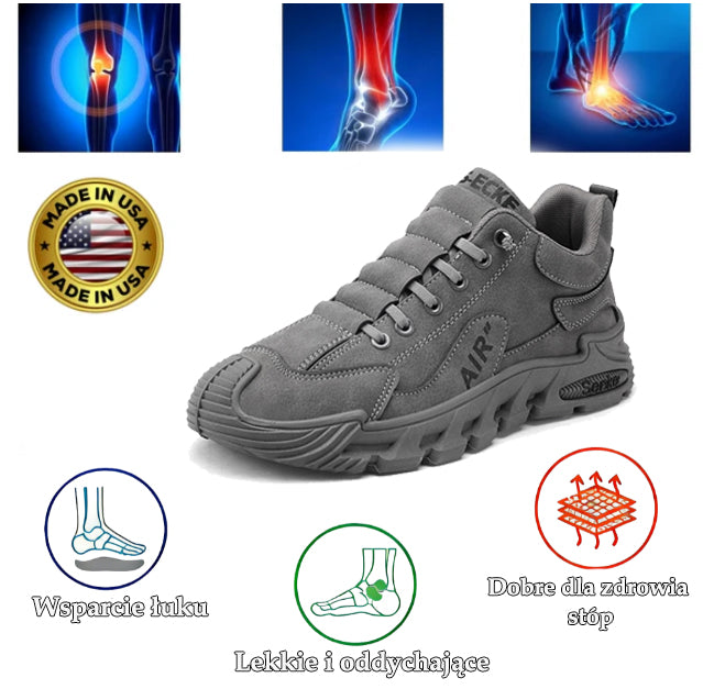 Buty ortopedyczne flemat ® | Ergonomiczne buty trekkingowe - ✅️Korekta postawy podczas chodzenia - Wodoodporne i antypoślizgowe 👞Wyselekcjonowana włoska skóra