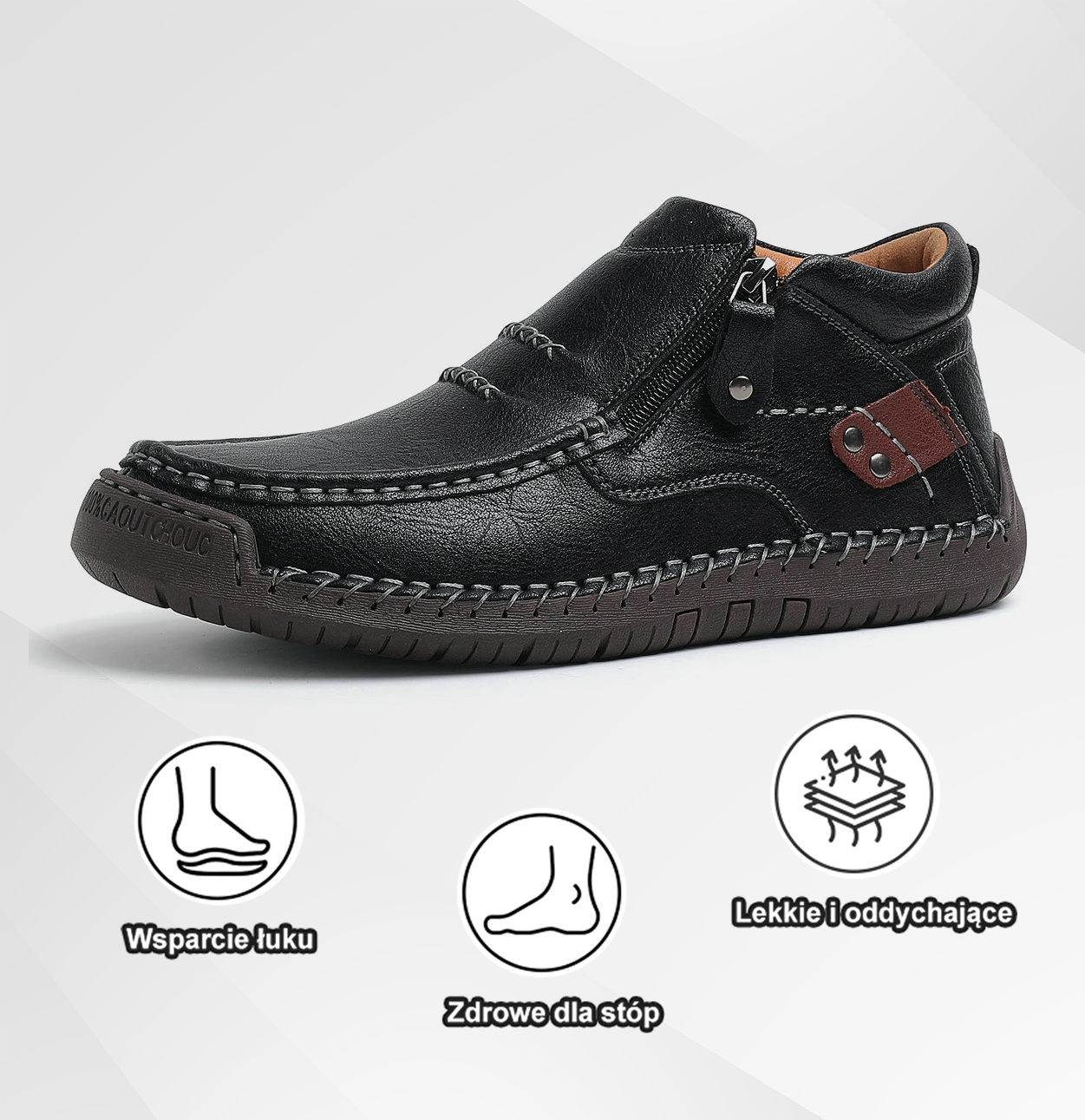 (⏰ Oferta ograniczona czasowo – 50% zniżki) – Ręcznie robione, najwyższej jakości skórzane buty męskie wsuwane – szeroki nosek, wsparcie łuku stopy, wodoodporność, antypoślizgowa podeszwa (nadaje się do noszenia na co dzień, w podróży i na świeżym powietr