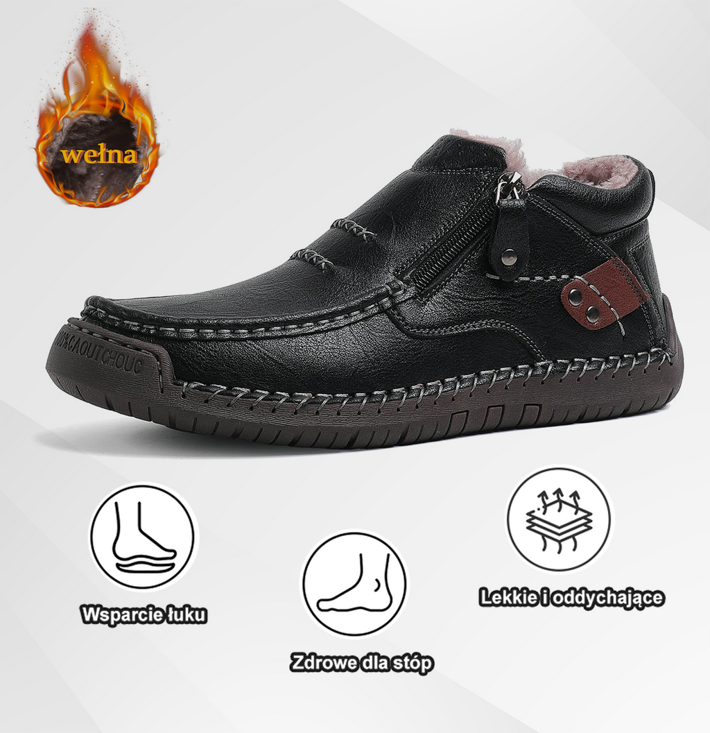 (⏰ Oferta ograniczona czasowo – 50% zniżki) – Ręcznie robione, najwyższej jakości skórzane buty męskie wsuwane – szeroki nosek, wsparcie łuku stopy, wodoodporność, antypoślizgowa podeszwa (nadaje się do noszenia na co dzień, w podróży i na świeżym powietr