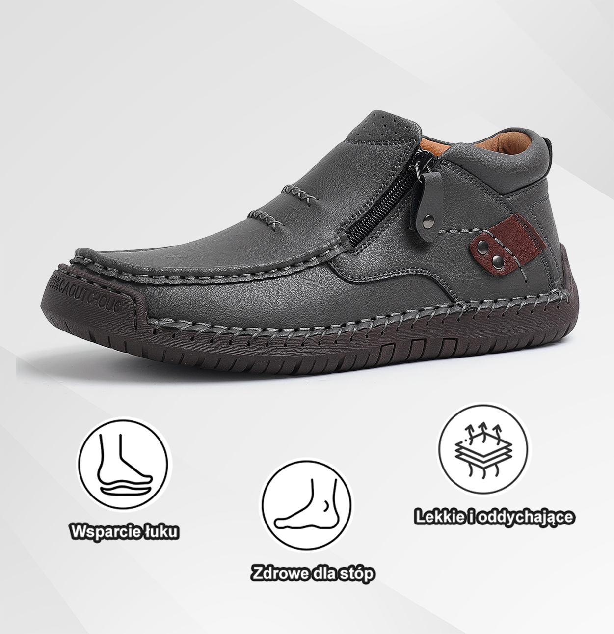 (⏰ Oferta ograniczona czasowo – 50% zniżki) – Ręcznie robione, najwyższej jakości skórzane buty męskie wsuwane – szeroki nosek, wsparcie łuku stopy, wodoodporność, antypoślizgowa podeszwa (nadaje się do noszenia na co dzień, w podróży i na świeżym powietr