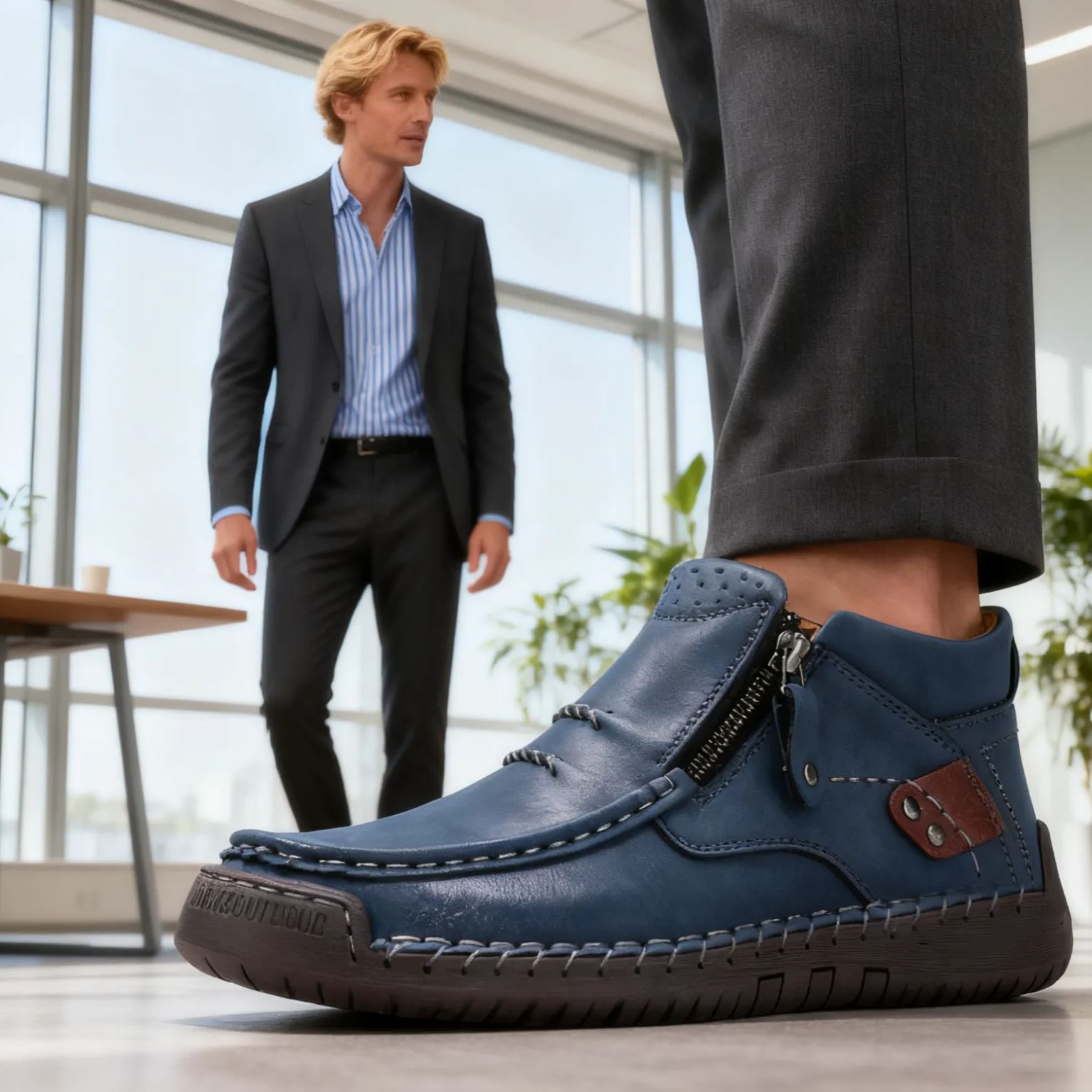 (⏰ Oferta ograniczona czasowo – 50% zniżki) – Ręcznie robione, najwyższej jakości skórzane buty męskie wsuwane – szeroki nosek, wsparcie łuku stopy, wodoodporność, antypoślizgowa podeszwa (nadaje się do noszenia na co dzień, w podróży i na świeżym powietr