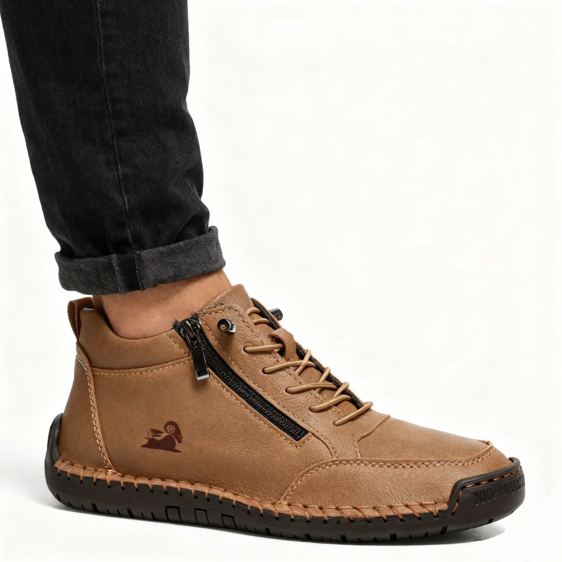 flemat® | Wysokie, skórzane buty ortopedyczne z ergonomicznym podparciem łuku stopy i antypoślizgową podeszwą zapewniają wyjątkowy komfort!