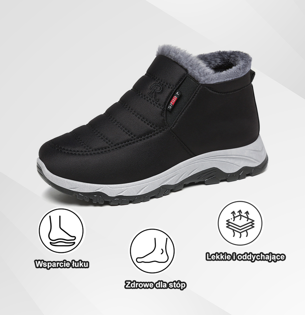 (🔥Oferta ograniczona czasowo - 50% zniżki - Nie przegap!) Wygodne i ergonomiczne zimowe buty z ciepłą wełnianą podszewką - łagodzą ból pleców, stawów i stóp.