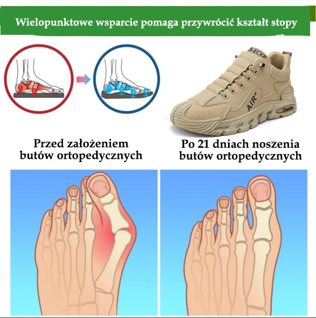 Buty ortopedyczne flemat ® | Ergonomiczne buty trekkingowe - ✅️Korekta postawy podczas chodzenia - Wodoodporne i antypoślizgowe 👞Wyselekcjonowana włoska skóra