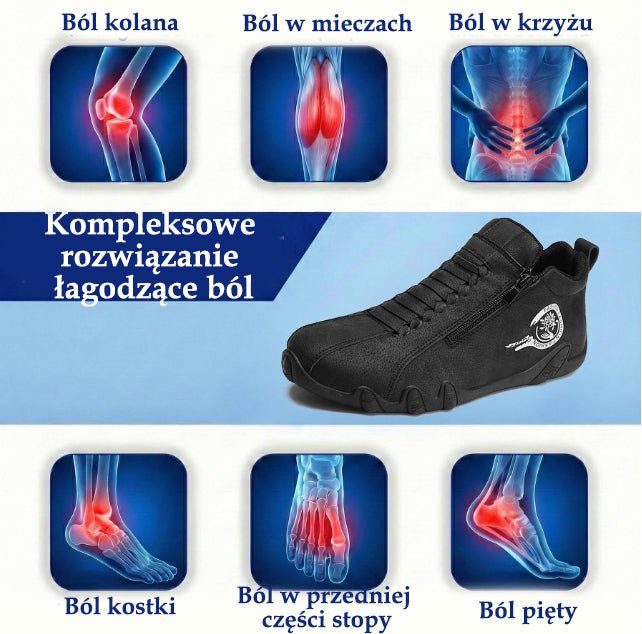 flemat® | Wygodne skórzane buty z podparciem łuku stopy, zapinane na zamek, antypoślizgowe i wodoodporne.