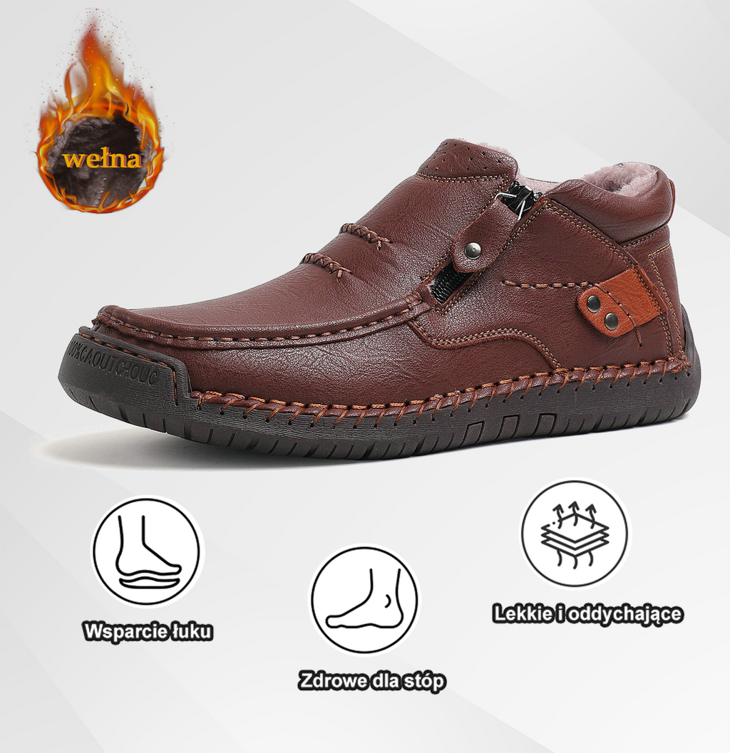 (⏰ Oferta ograniczona czasowo – 50% zniżki) – Ręcznie robione, najwyższej jakości skórzane buty męskie wsuwane – szeroki nosek, wsparcie łuku stopy, wodoodporność, antypoślizgowa podeszwa (nadaje się do noszenia na co dzień, w podróży i na świeżym powietr
